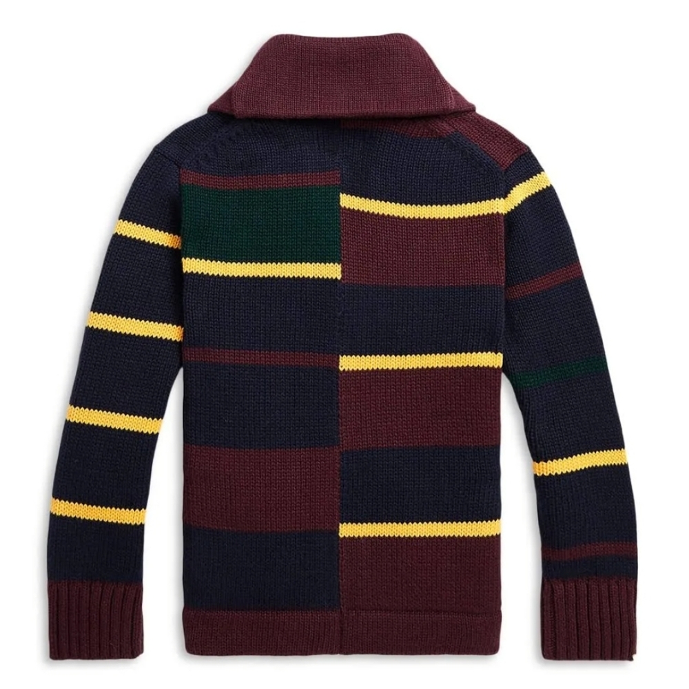 Ralph Lauren Polo Big Boys' Striped Patchwork Cotton Cardigan - Picture 5 of 12